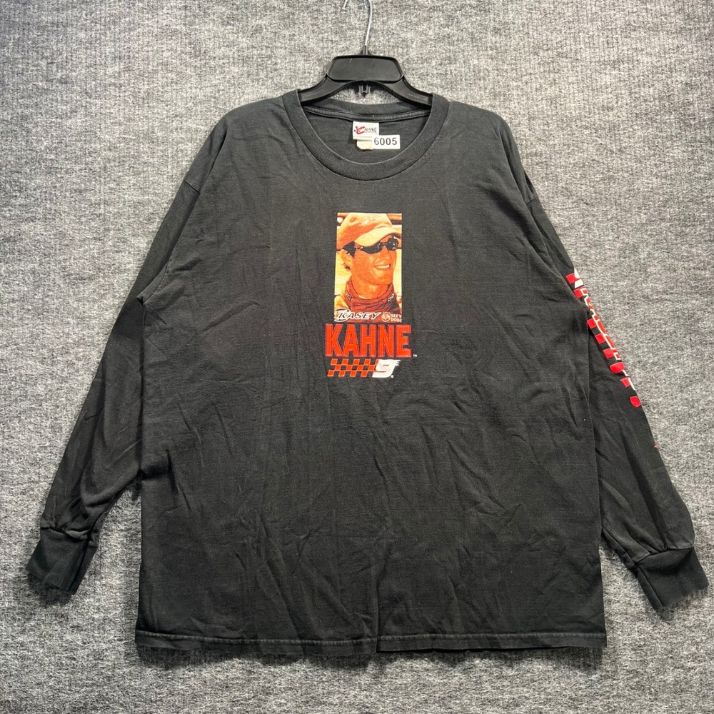 Vintage Chase Authentics Kasey Kahne NASCAR Racing T-Shirt XL Black Long Sleeve